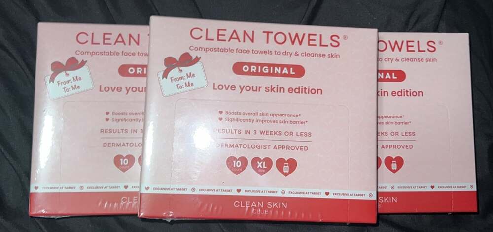 Bundle 3 Clean Skin Club Healthy Aging Clean Towels® XL, Travel Pack 10 each